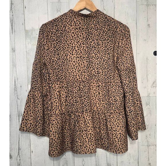 Tuckernuck Edith Tiered Bell Sleeve Leopard Print Tunic Sz. XS - Picture 4 of 6